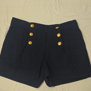 Banana Republic Dark Blue High Waist Shorts with Gold Accents